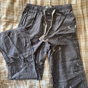 J. Crew Gray Lounge Pants with Antler Design
